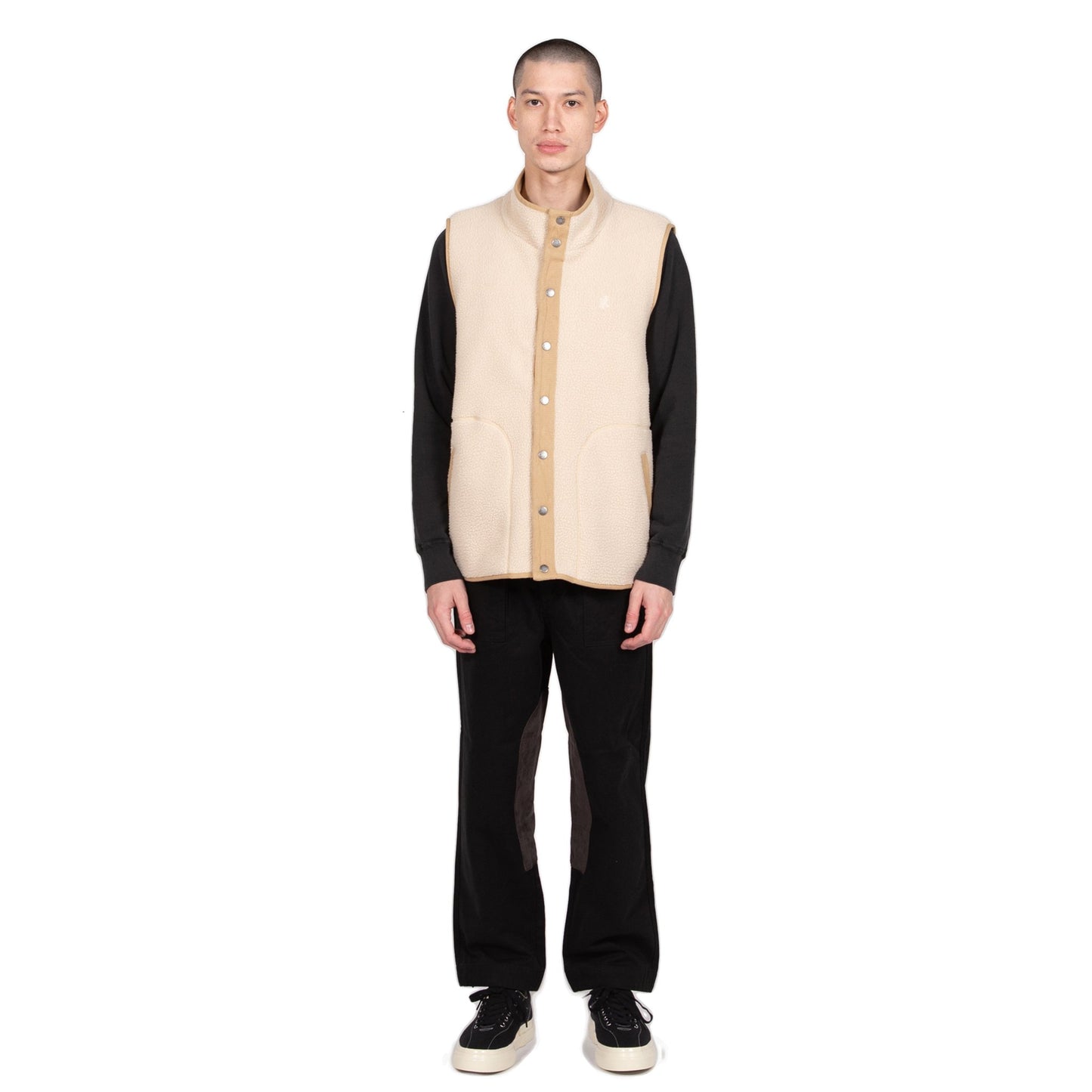 gramicci boa fleece vest ivory