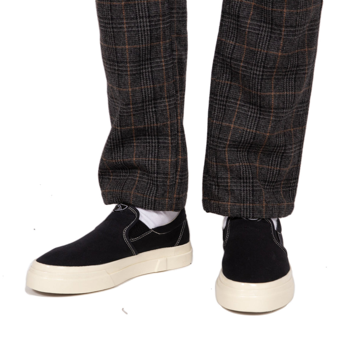Gramicci Wool Blend NN Just Cut Pant in Glen Check Grey bottoms