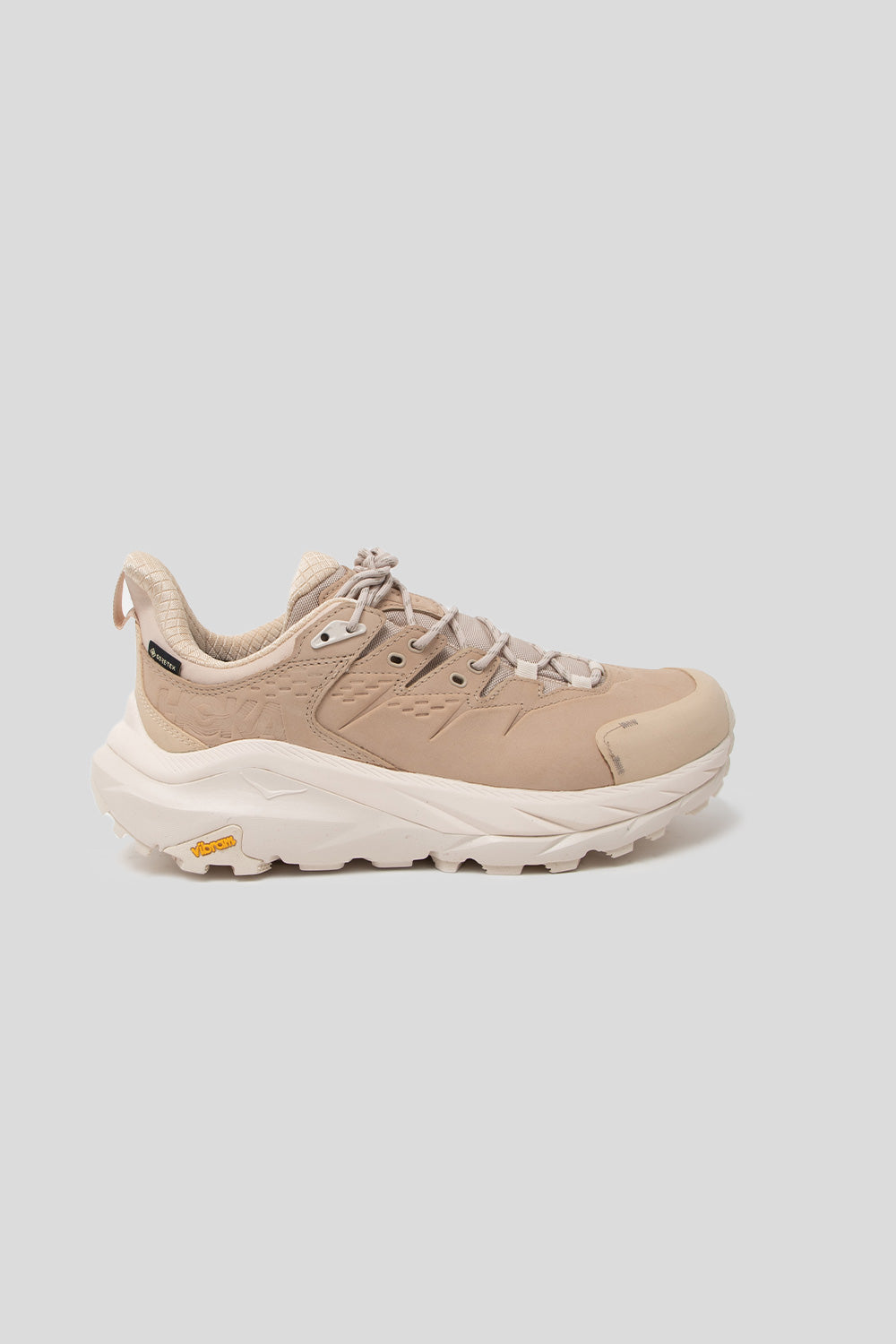 Hoka All Gender Kaha 2 Low GTX Shoe in Shifting Sand/Eggnog