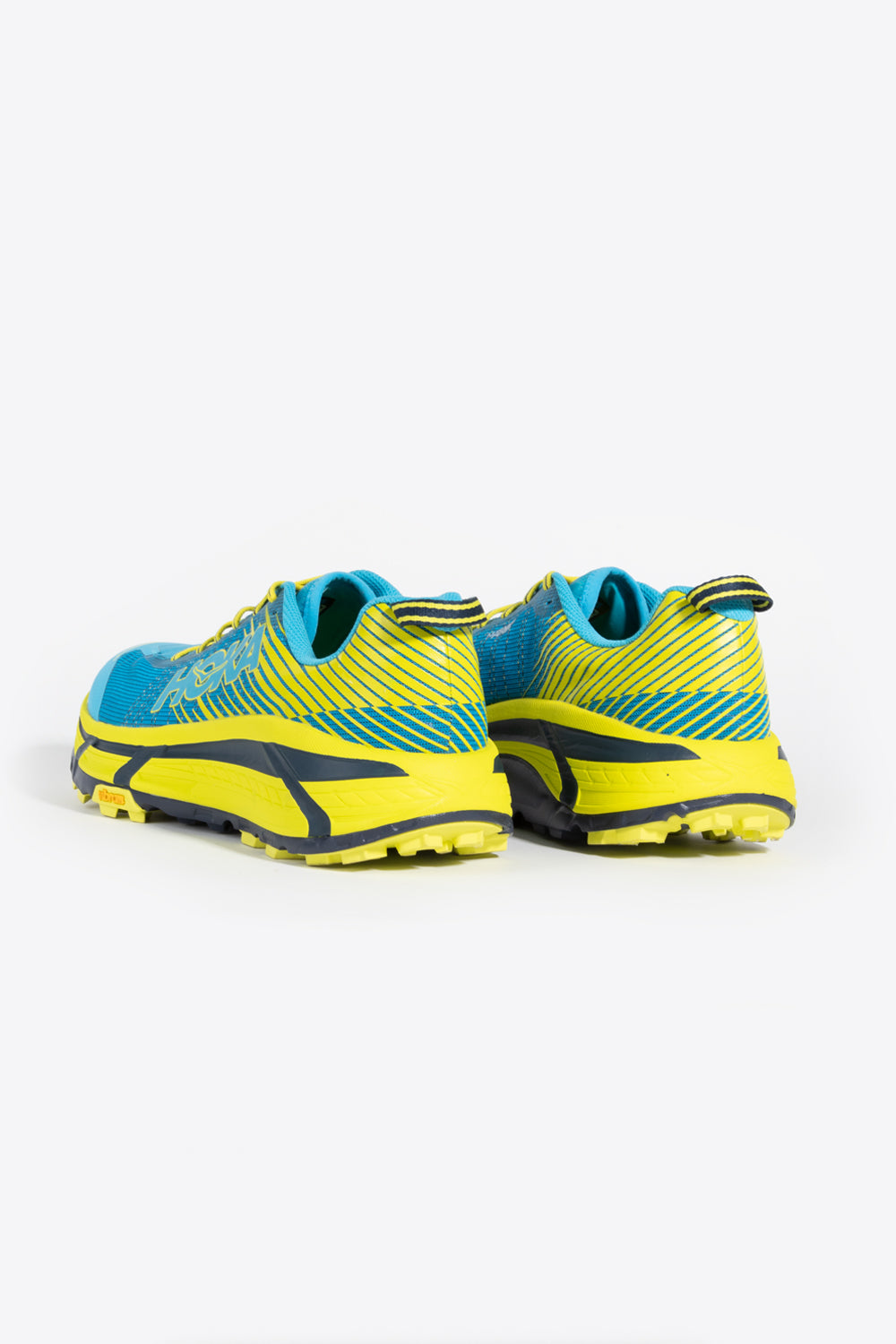 hoka one one evo mafate 2 shoe in cyan citrus