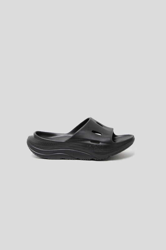 Hoka All Gender Ora Recovery Slide 3 in Black / Black