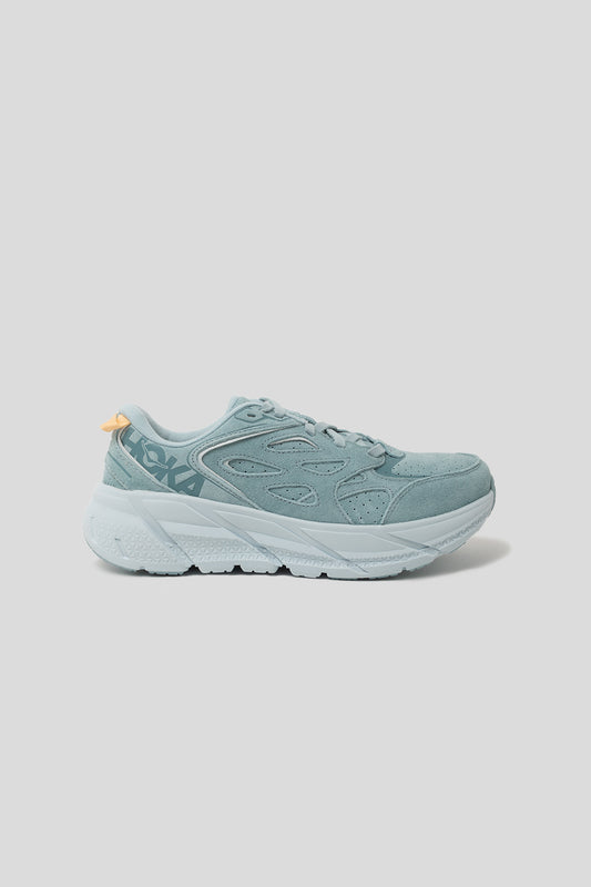 Hoka All Gender Clifton L Suede Shoe in Cloud Blue/Ice Flow
