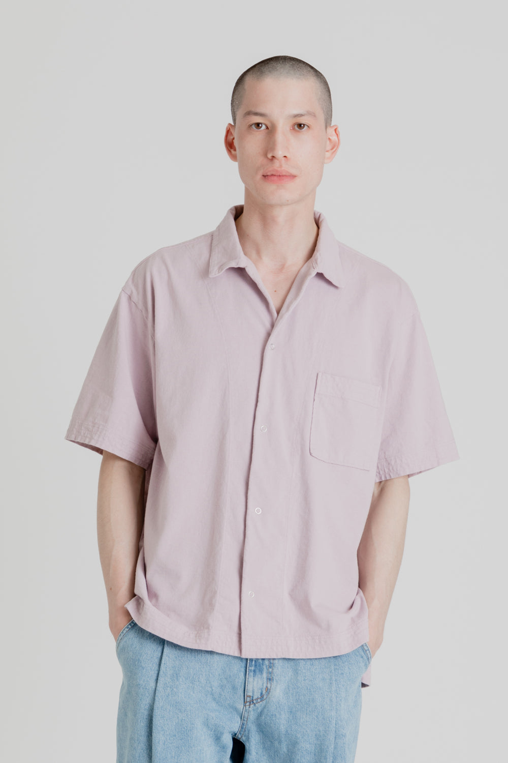 Jackman Baseball Shirt in Mist Purple