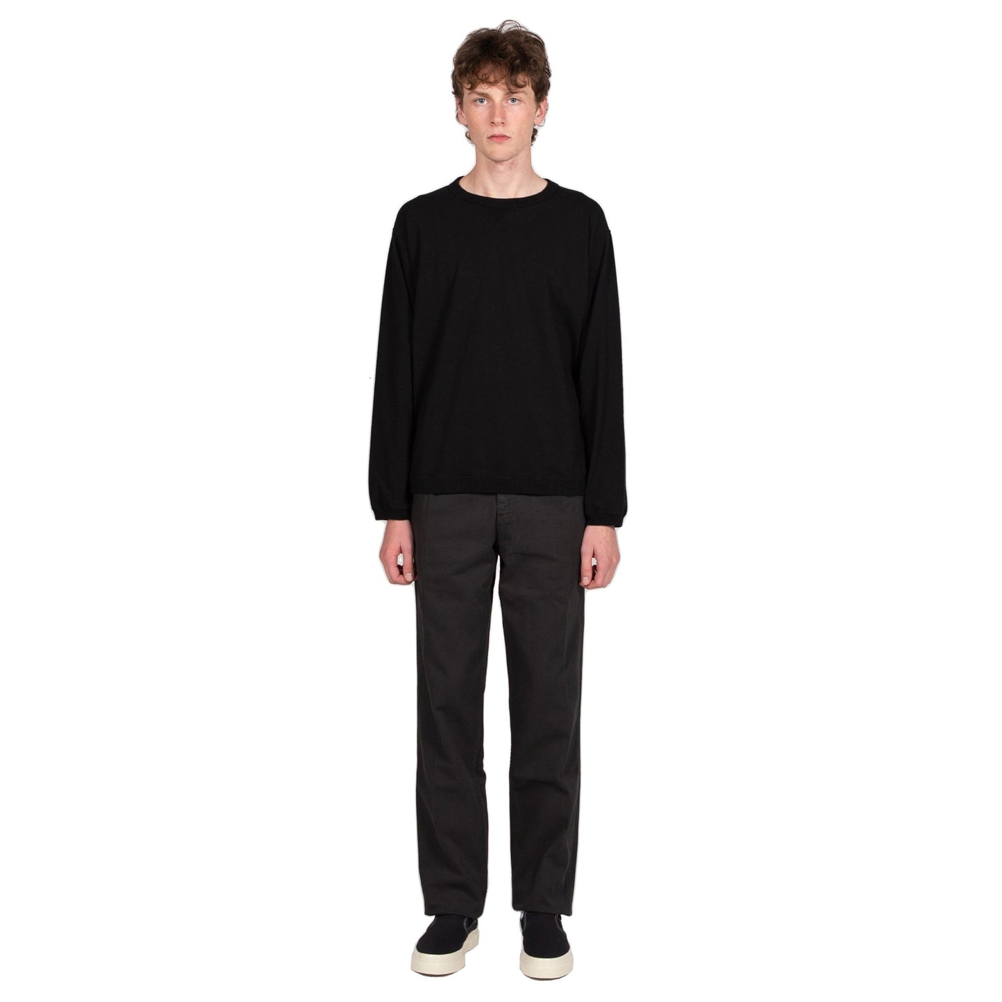 jackman ribbed long sleeve tshirt black
