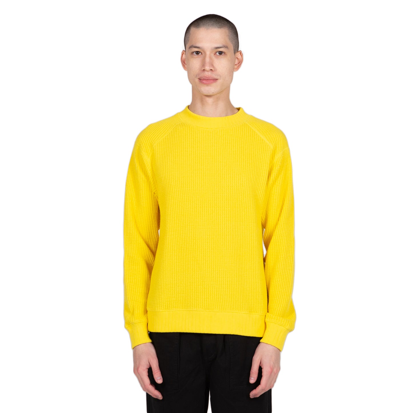 jackman waffle midneck knit sweater black