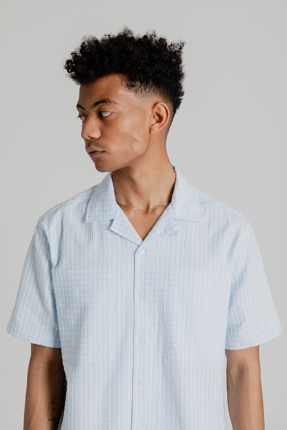 Kestin Eyemouth Shirt in Sky Blue