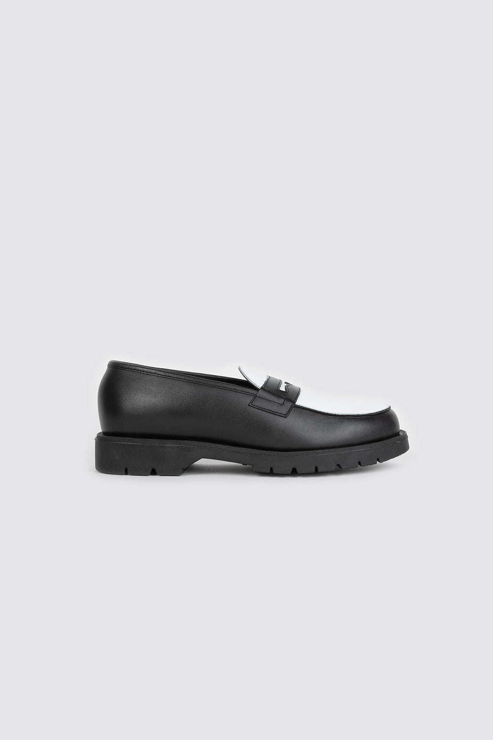kleman block knickerbocker loafers white black