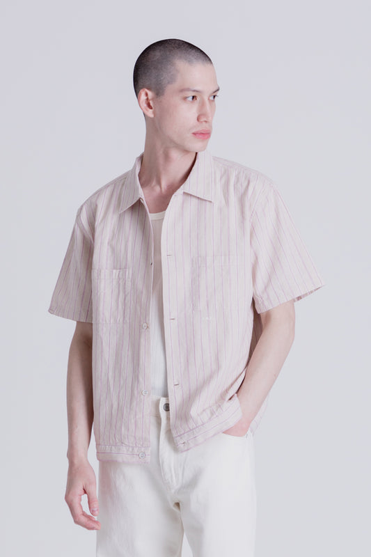 Knickerbocker Banded Camp Shirt in Tan
