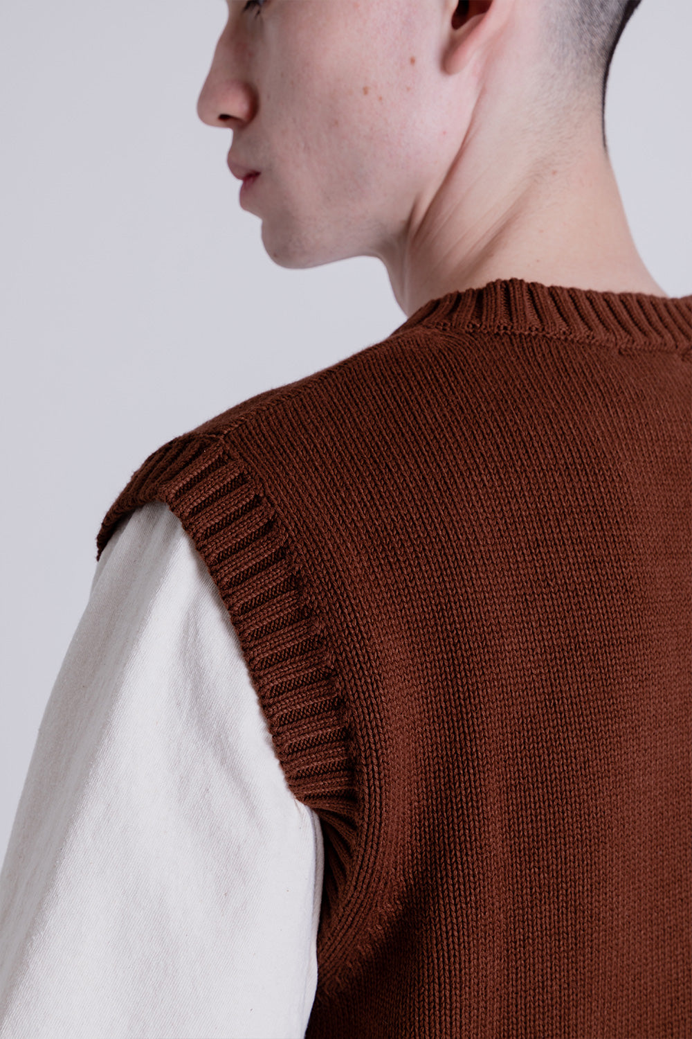 Knickerbocker Ivy V-Sweater Vest in Brown