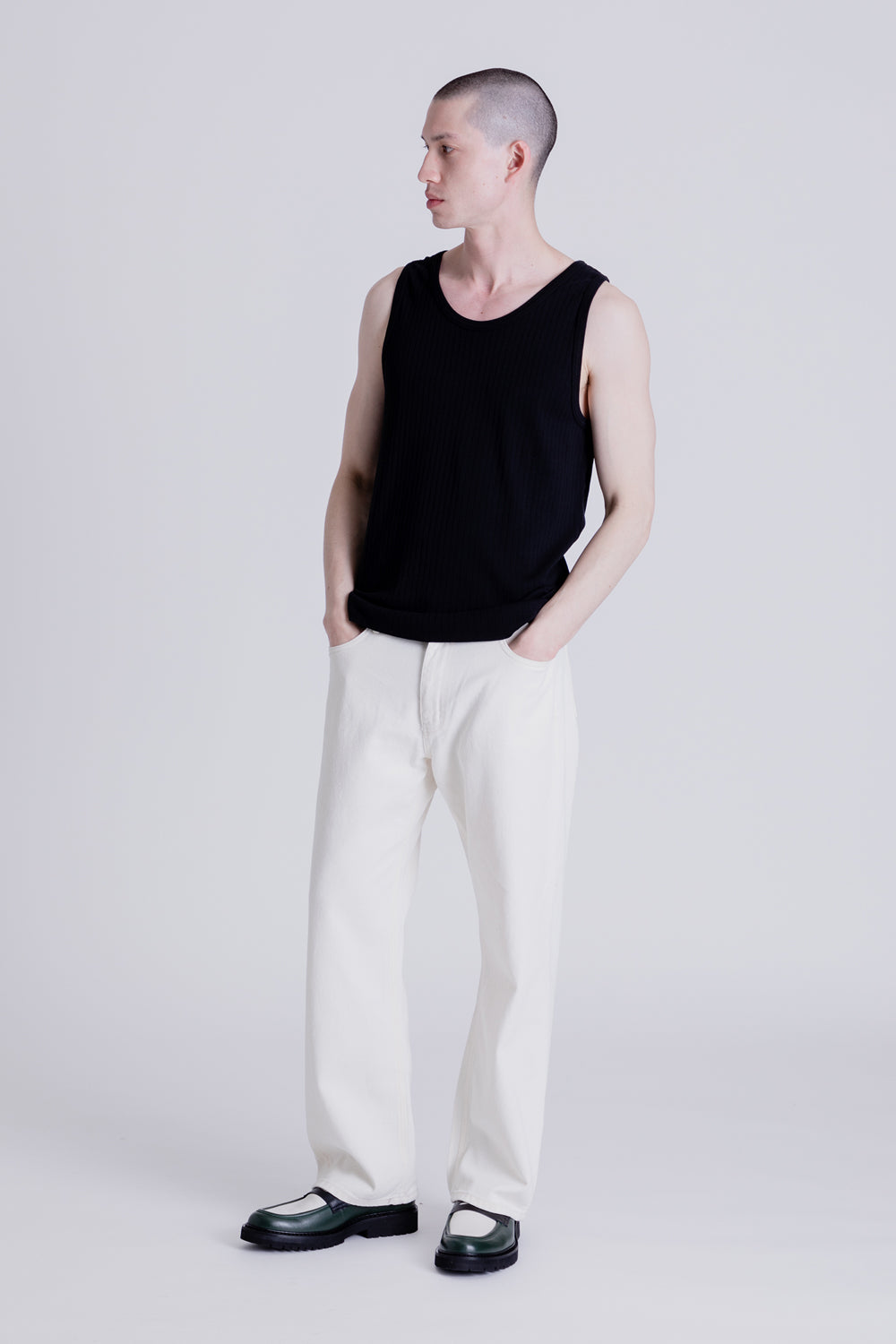 Knickerbocker Ladder Rib Tank in Black