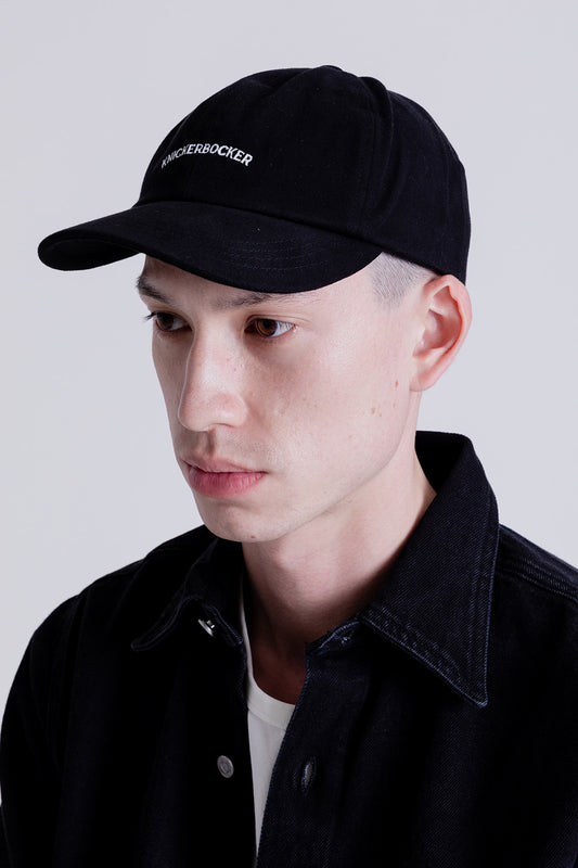 Knickerbocker Twill Logo Ball Cap in Black
