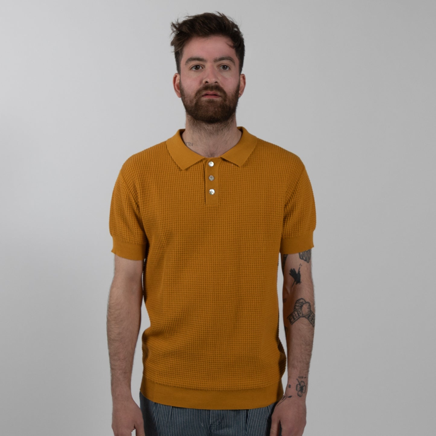 Solid Color Polo - Curry - Wallace Mercantile Shop