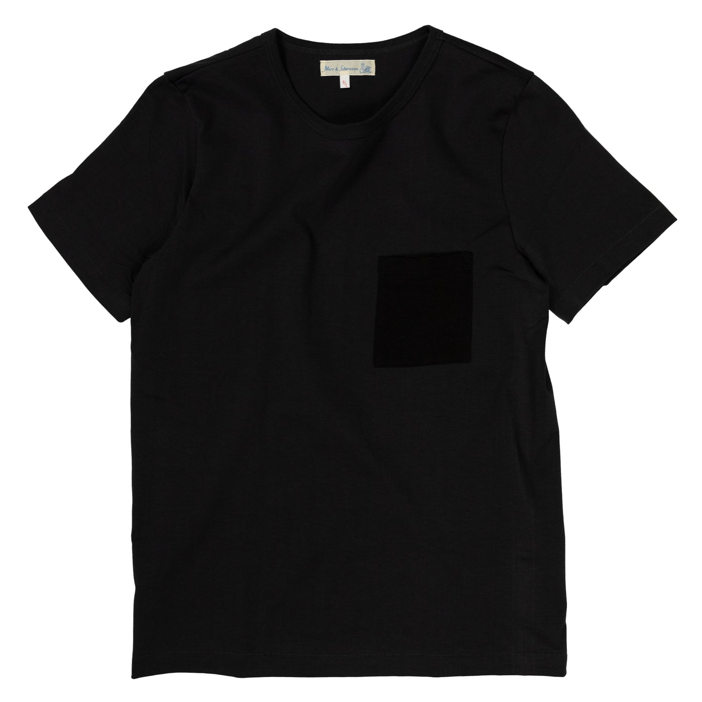 Merz b. Schwanen 215P Crewneck Tee Short Sleeve in Charcoal and Black