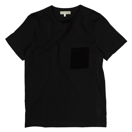 Merz b. Schwanen 215P Crewneck Tee Short Sleeve in Charcoal and Black