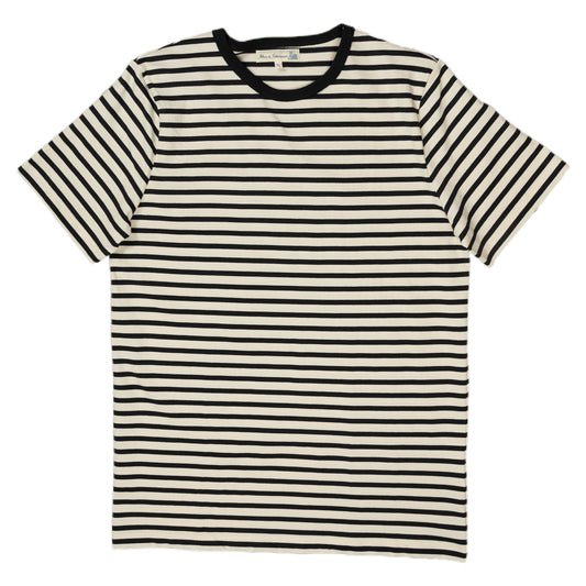 2M15 Crewneck Tee Striped Short Sleeve - Nature/Charcoal - Wallace Mercantile Shop