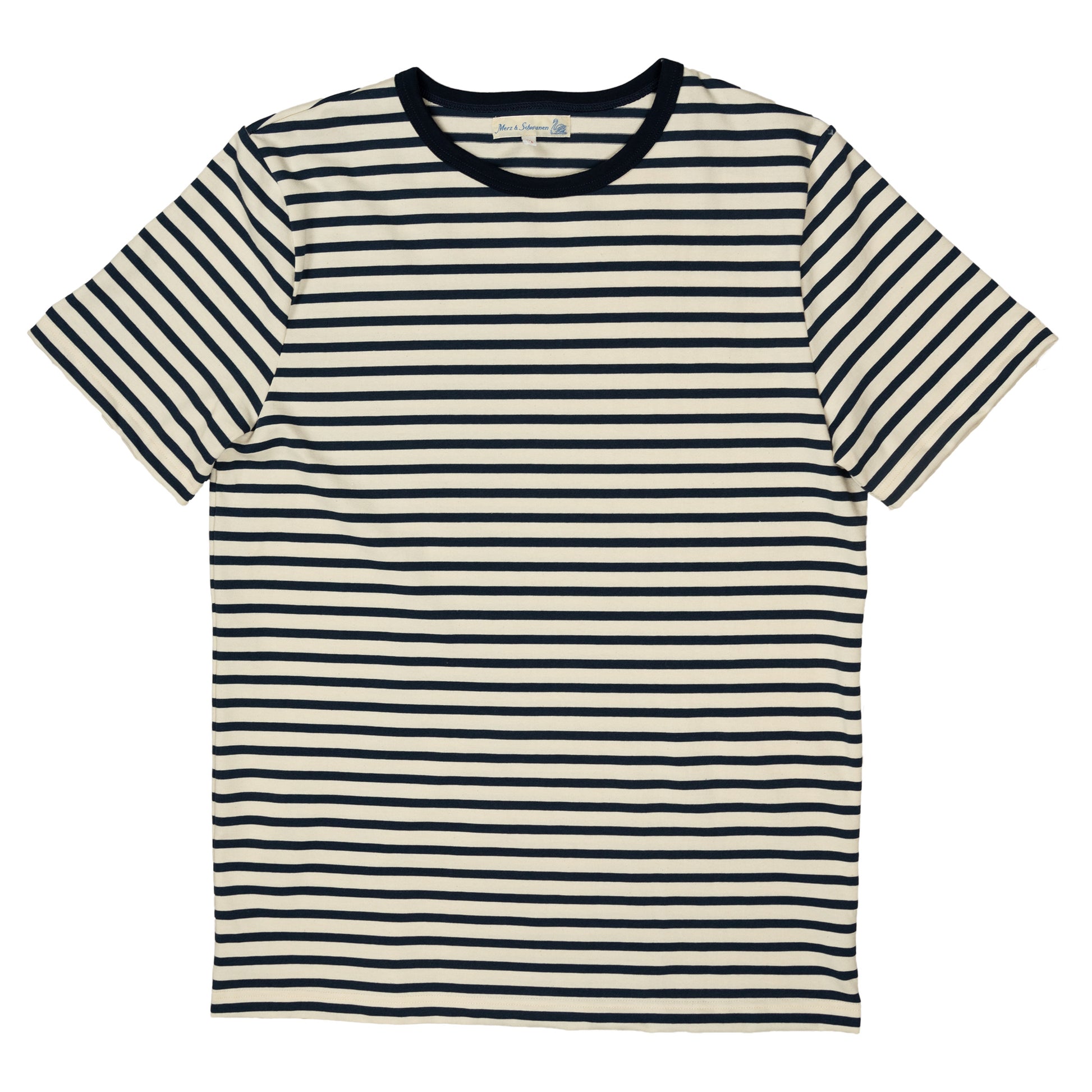 2M15 Crewneck Tee Striped Short Sleeve - Nature/Ink - Wallace Mercantile Shop