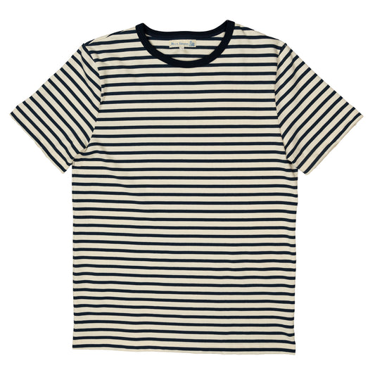 2M15 Crewneck Tee Striped Short Sleeve - Nature/Ink - Wallace Mercantile Shop