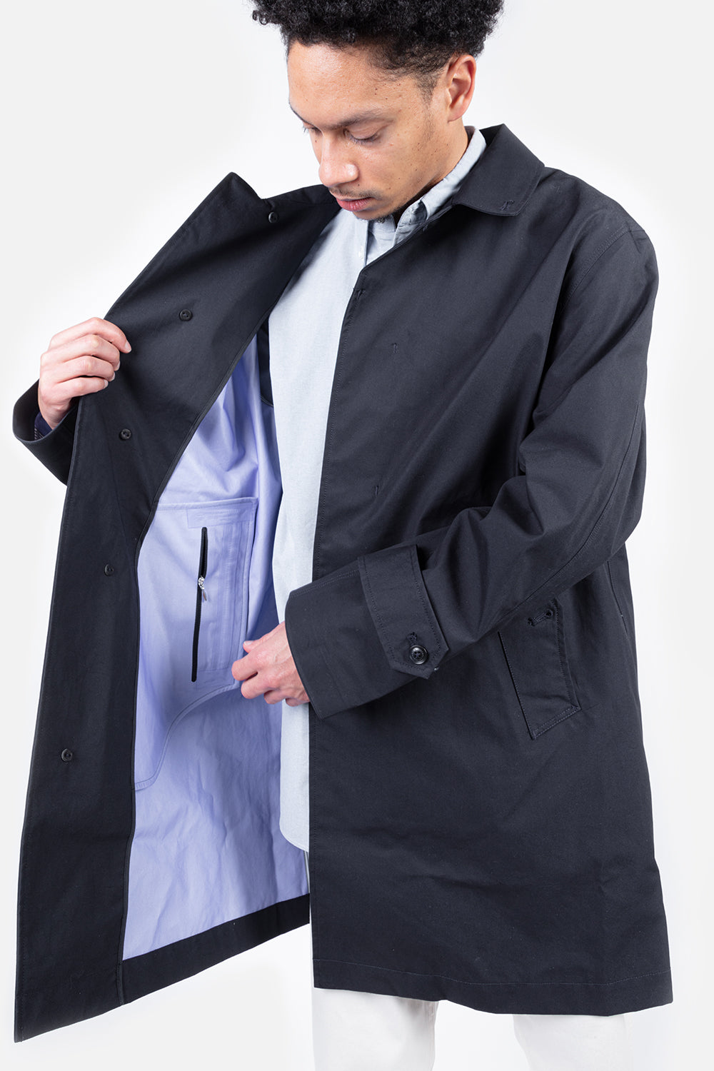 GORE-TEX Soutien Collar Coat - Navy - Wallace Mercantile Shop