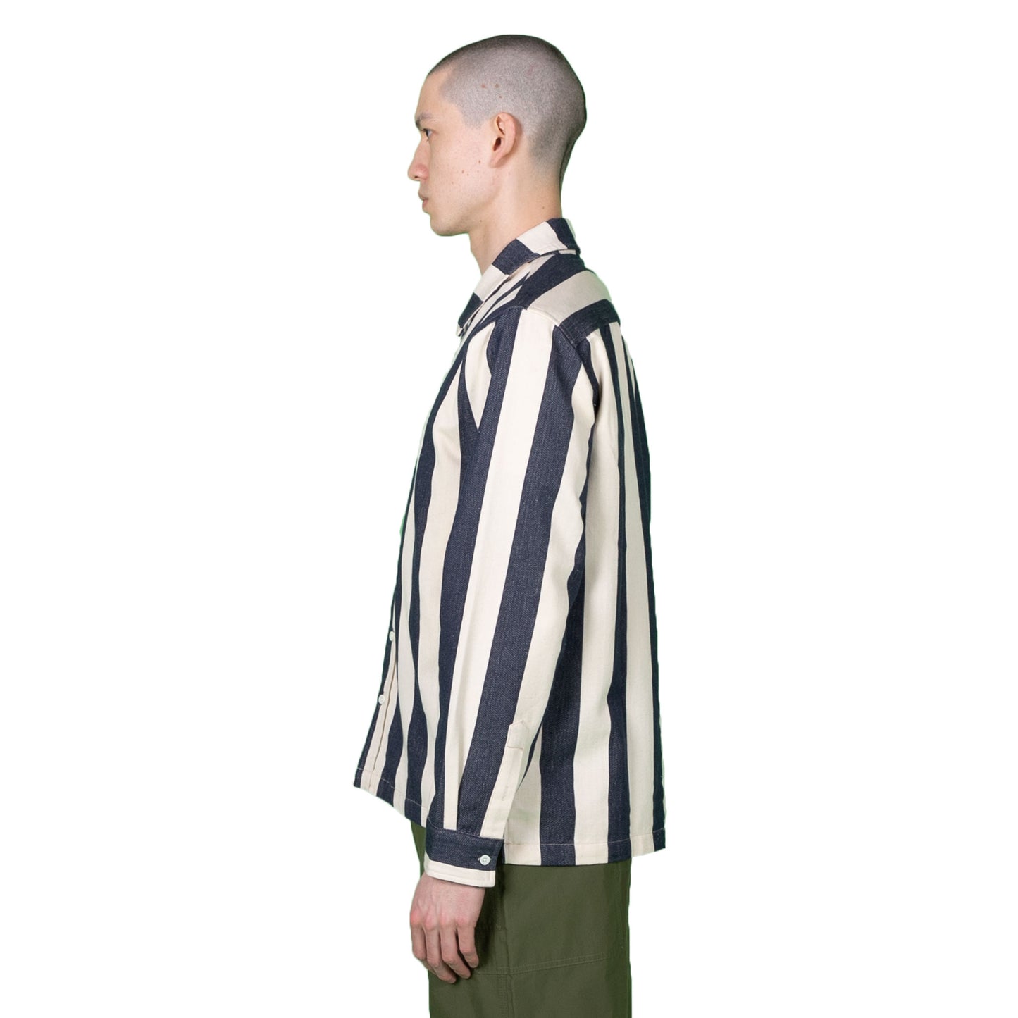 Owen Striped Overshirt - Navy - Wallace Mercantile Shop