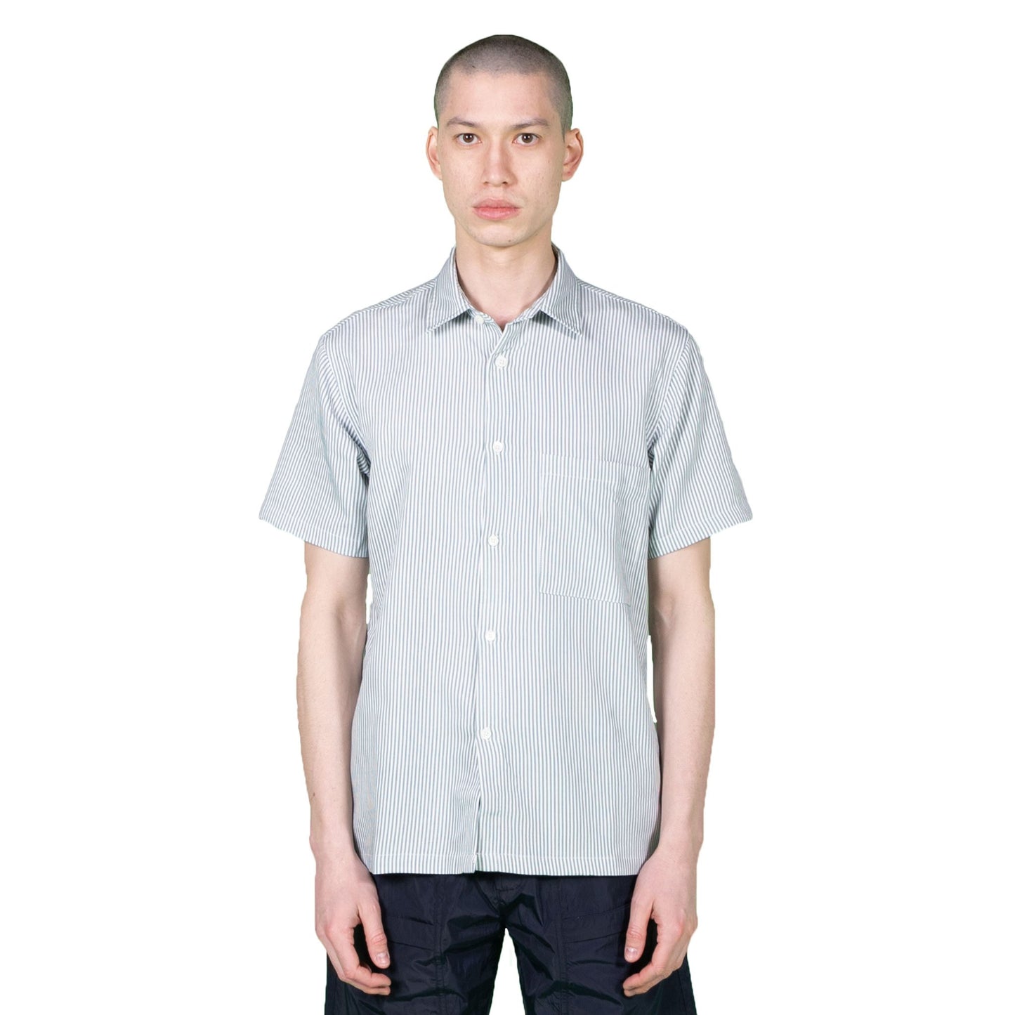 Native North Striped Bureau Shirt in Blue