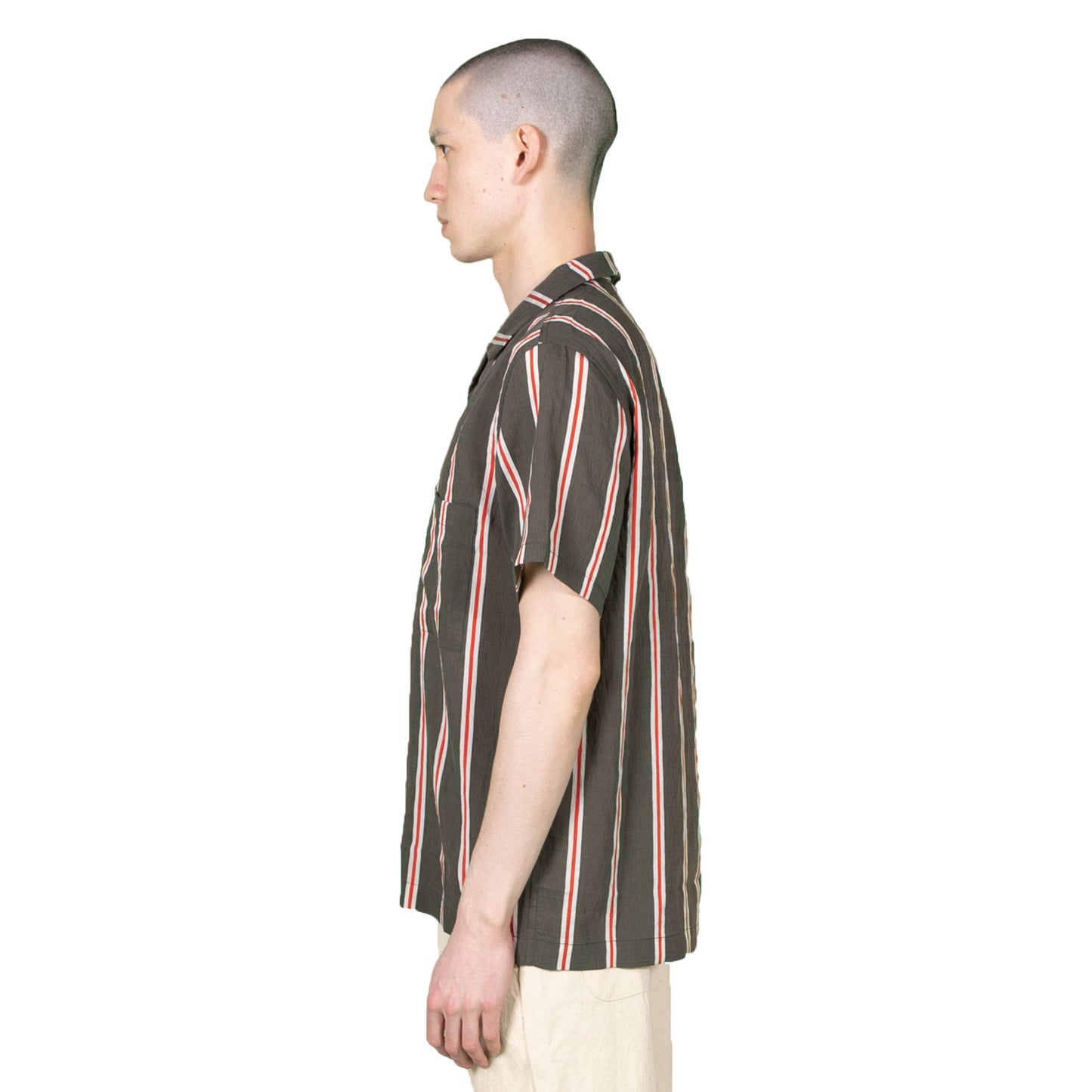 Striped Silk Shirt - Green - Wallace Mercantile Shop