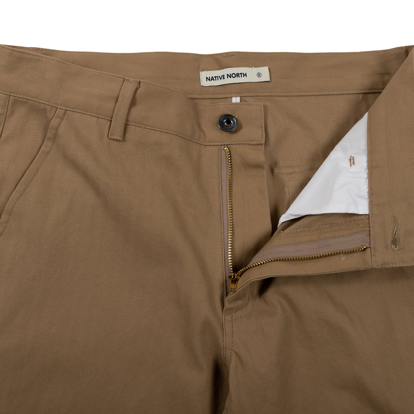 Native North Herringbone Bassa Pants Bottoms Khaki Detail