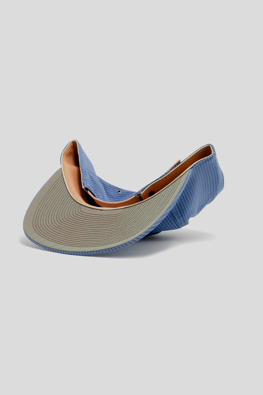 Poten Seersucker Cap in Blue
