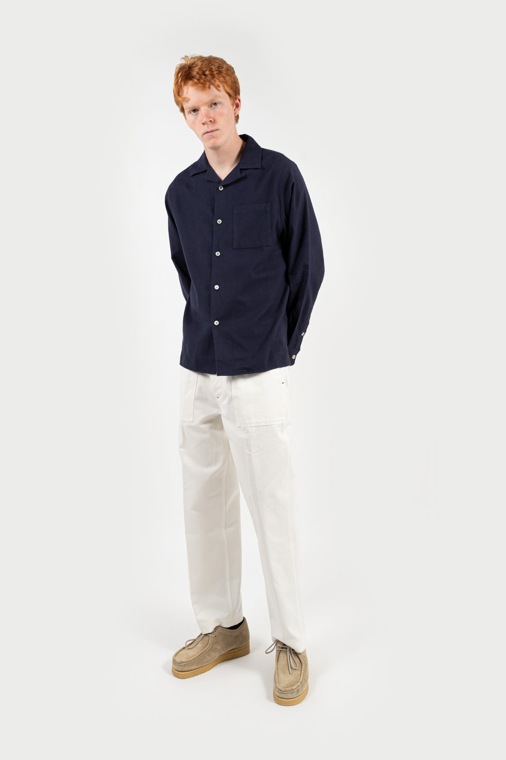 reception bowling ls shirt in dark navy