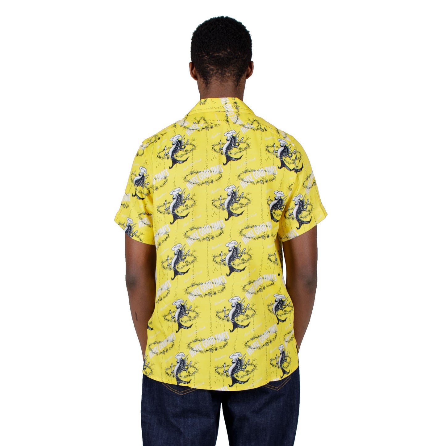shop Reception shirt online bowling short sleeve yellow print