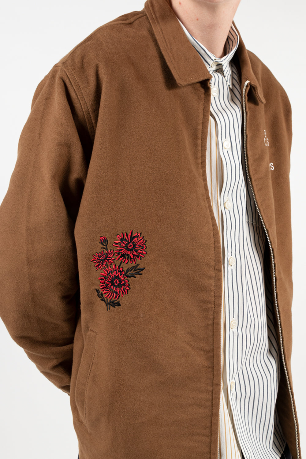 reception club jacket in tan