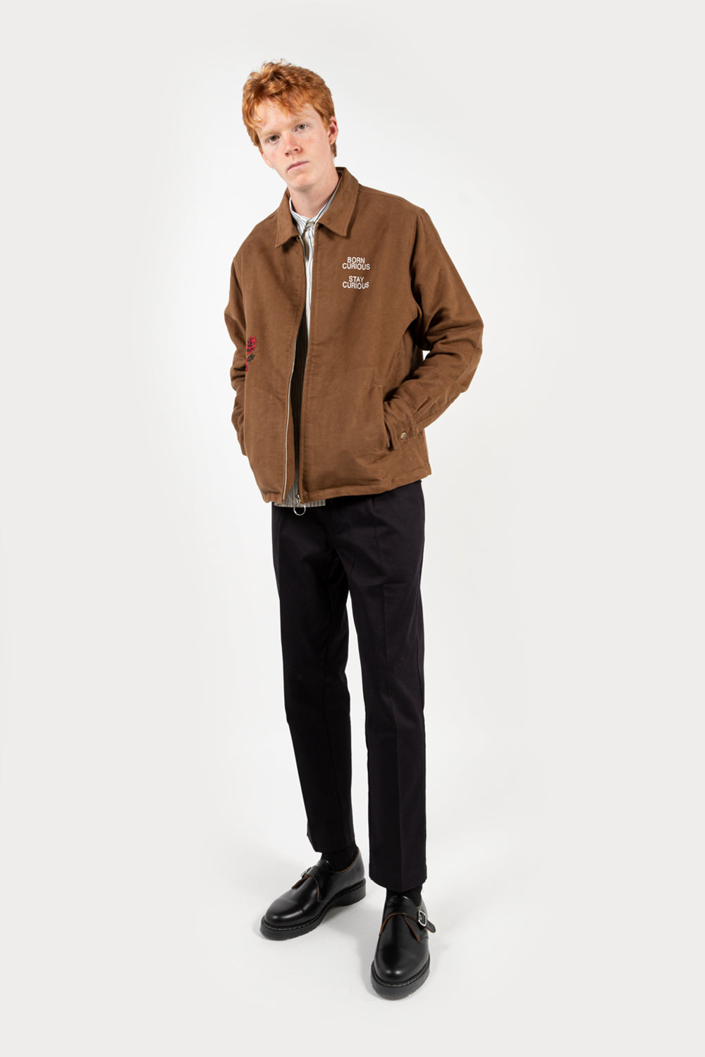 reception club jacket in tan