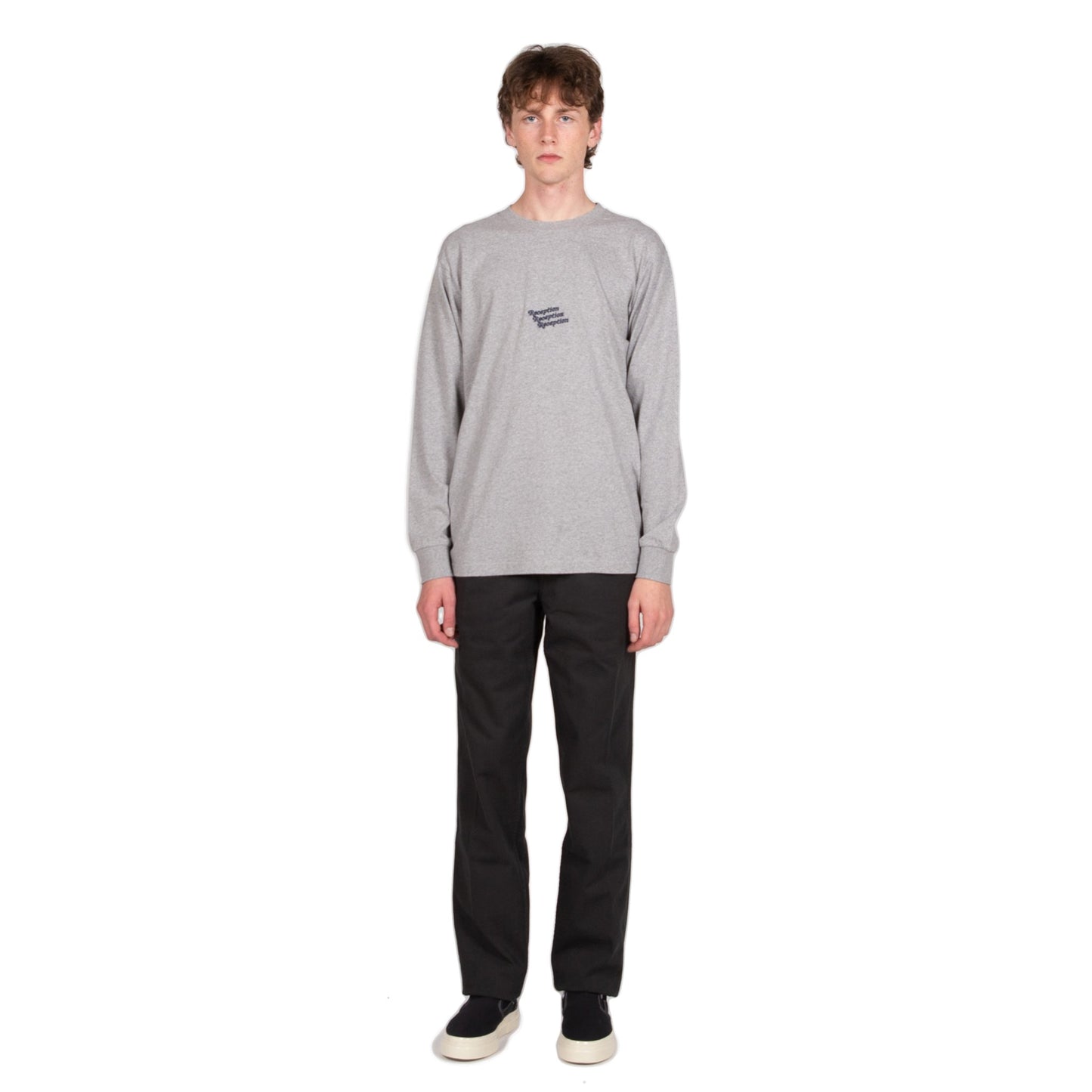 reception irony is grey marl long sleeve tshirt