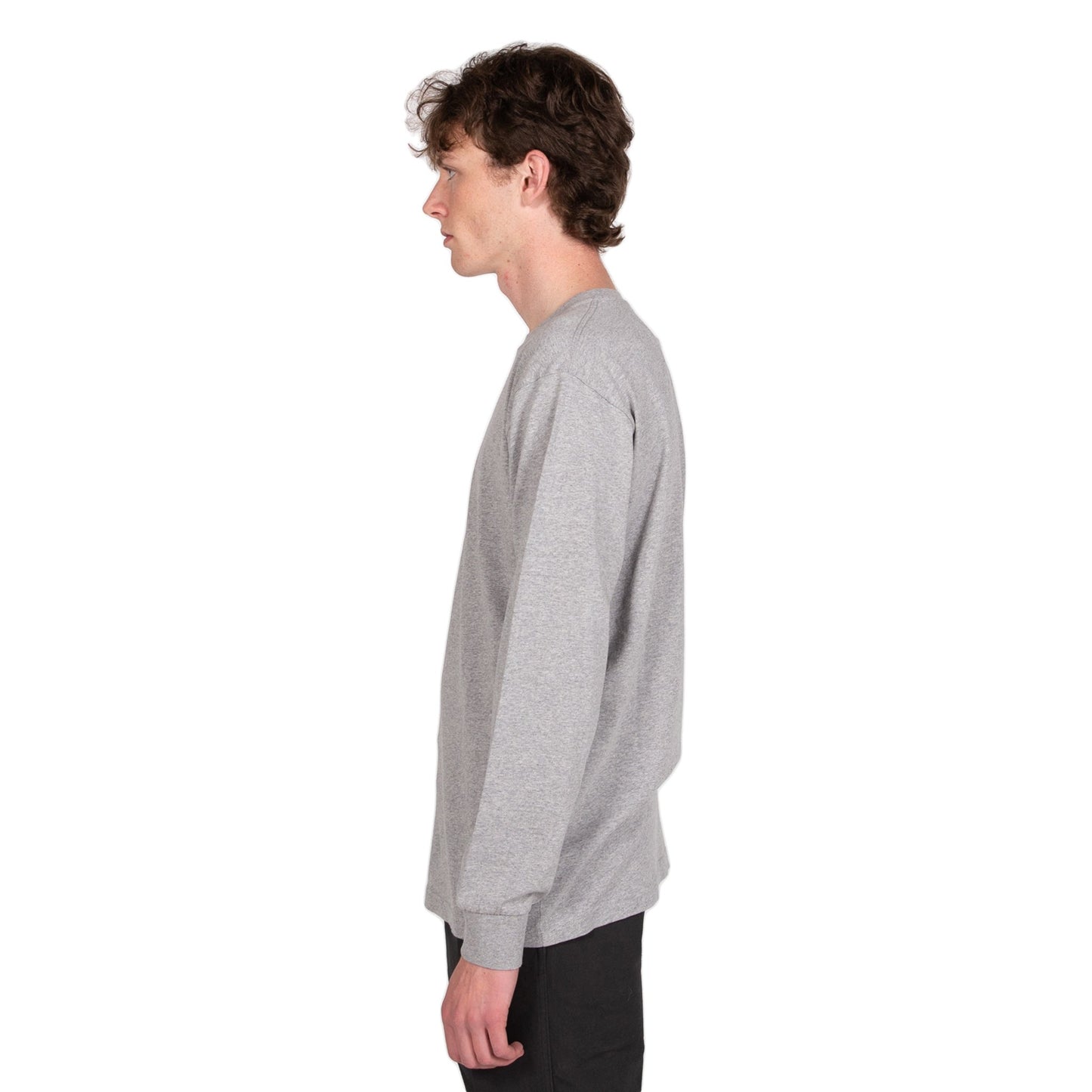 reception irony is grey marl long sleeve tshirt