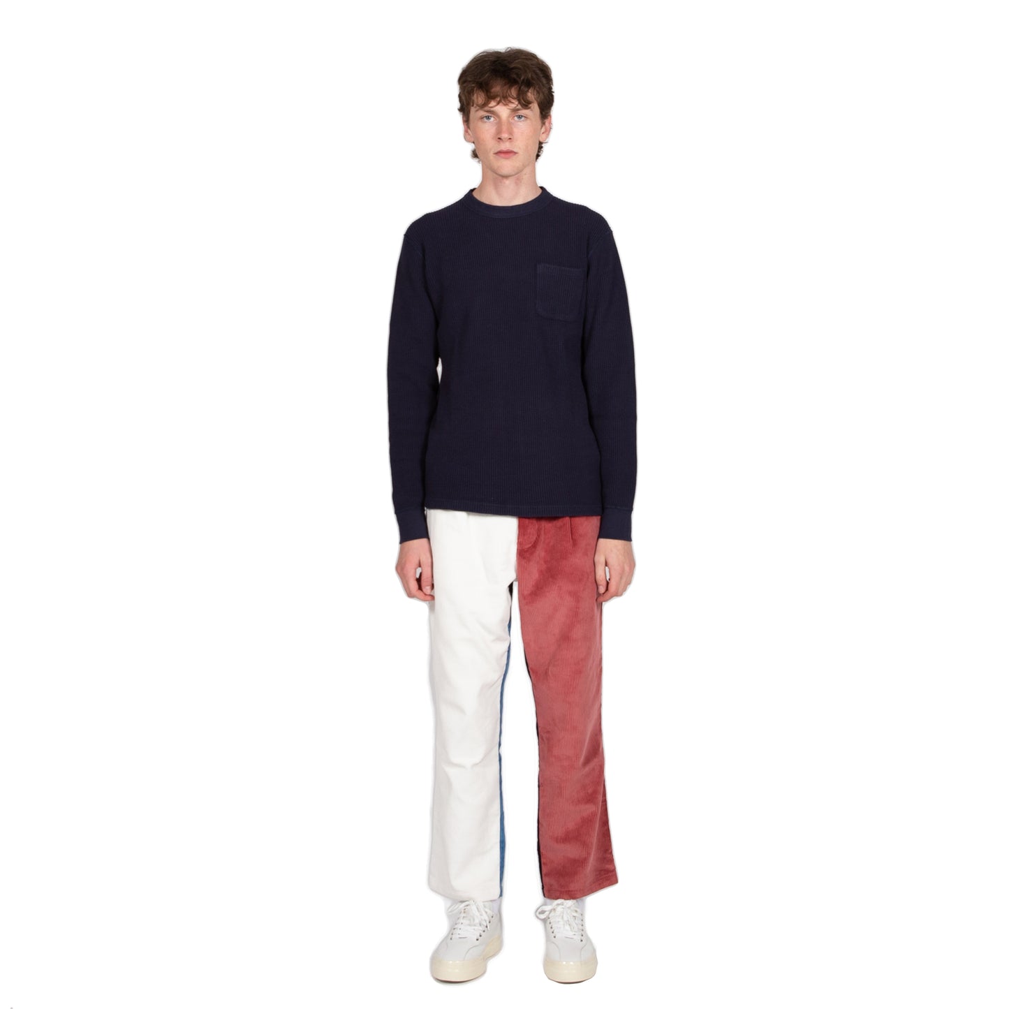 reception waffle long sleeve sweat navy