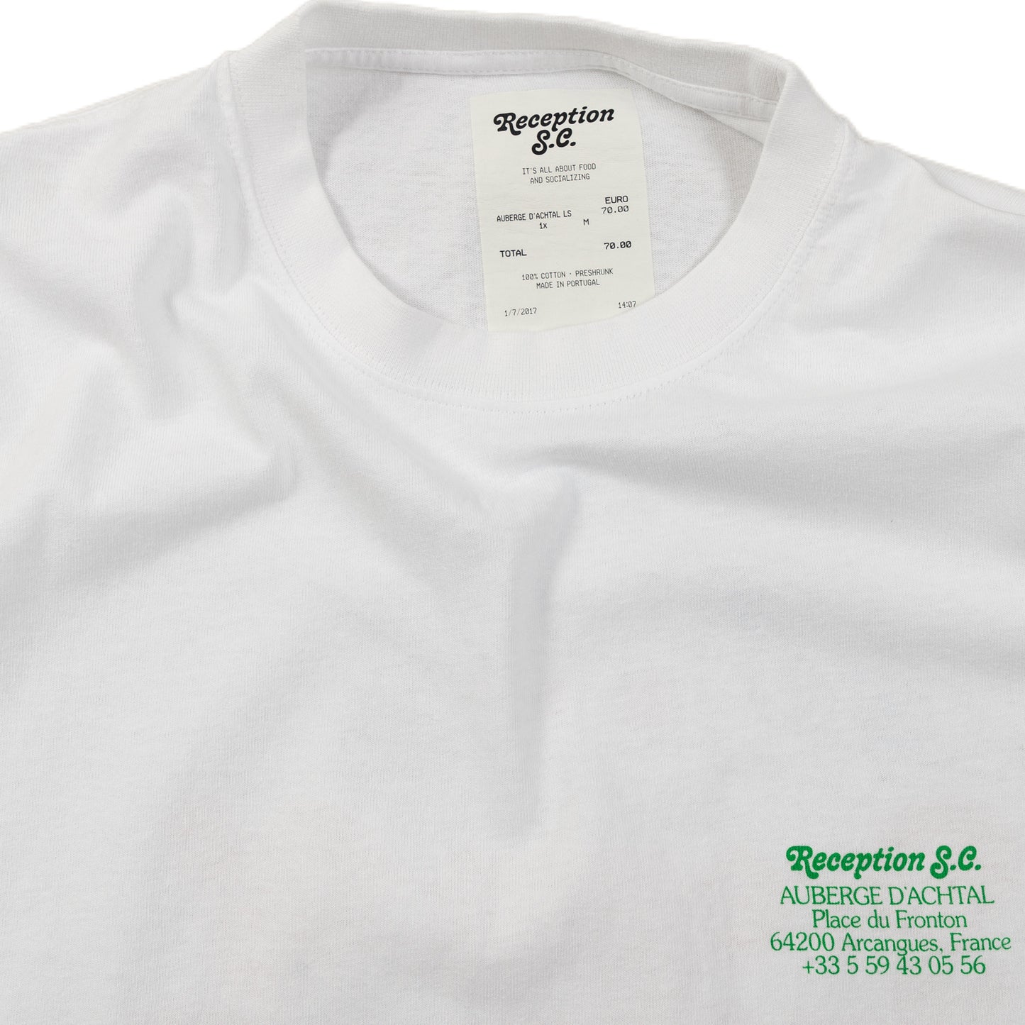 Reception SC Long-Sleeve Tee Shirt Auberge D'Achtal Arcangues France Collar