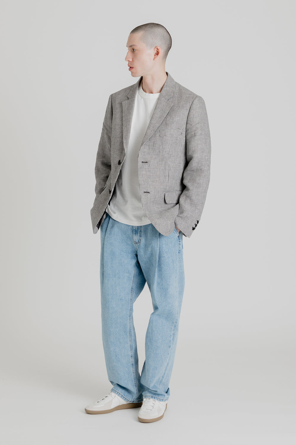 Schnayderman's Soft Tailored Blazer Pepita in Black/White
