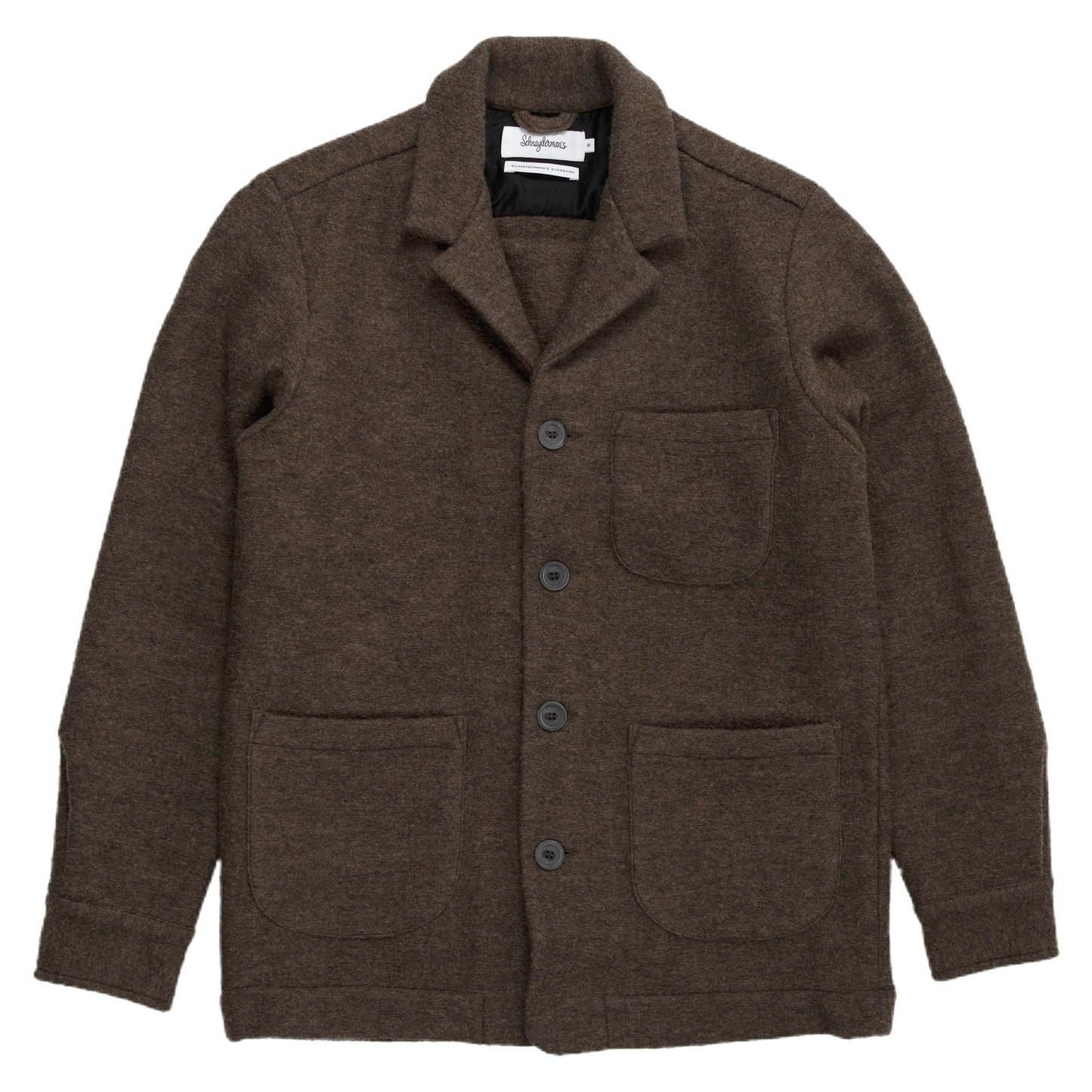 schnaydermans overshirt virgin wool walnut front