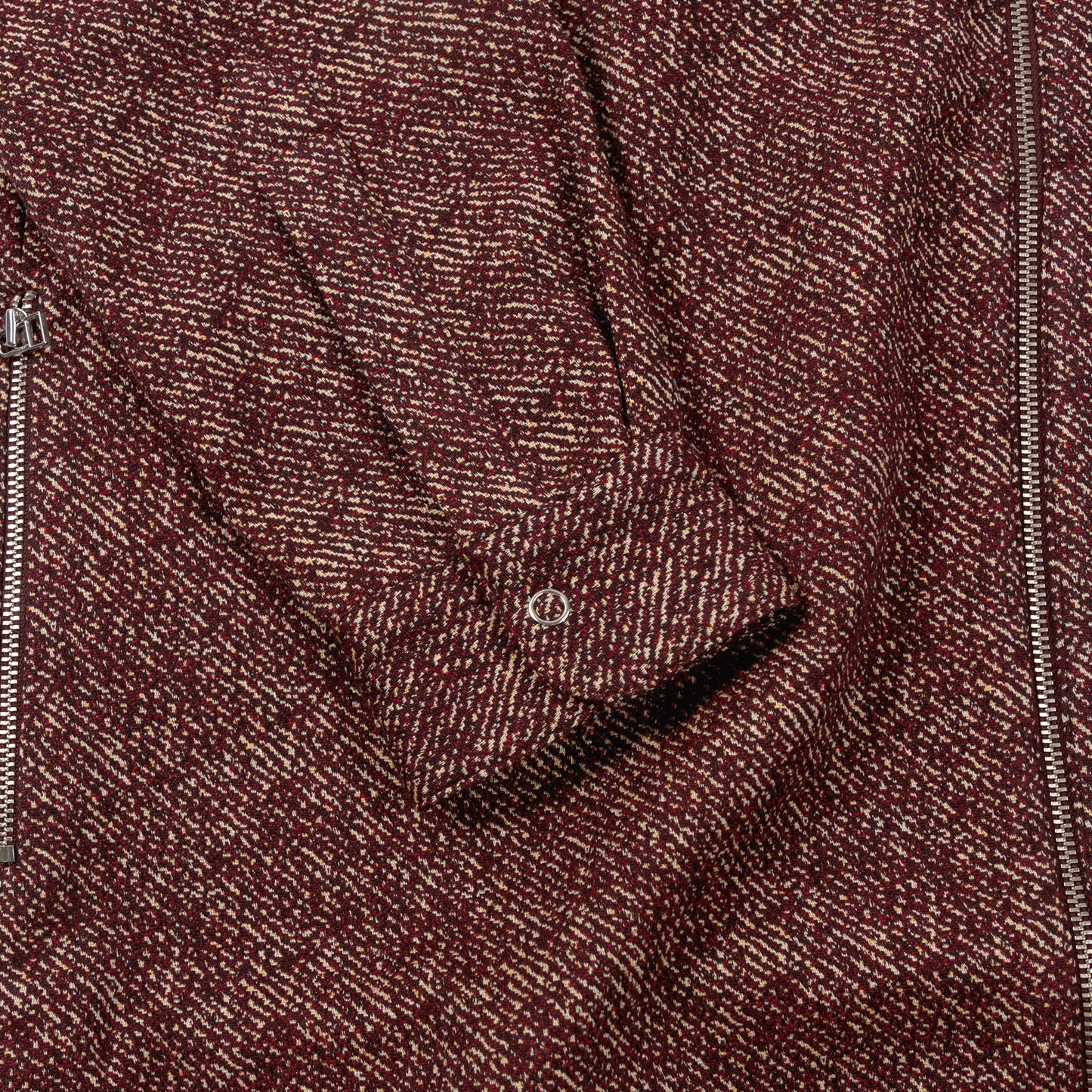 schnaydermans jacquared melange zip shirt burgundy