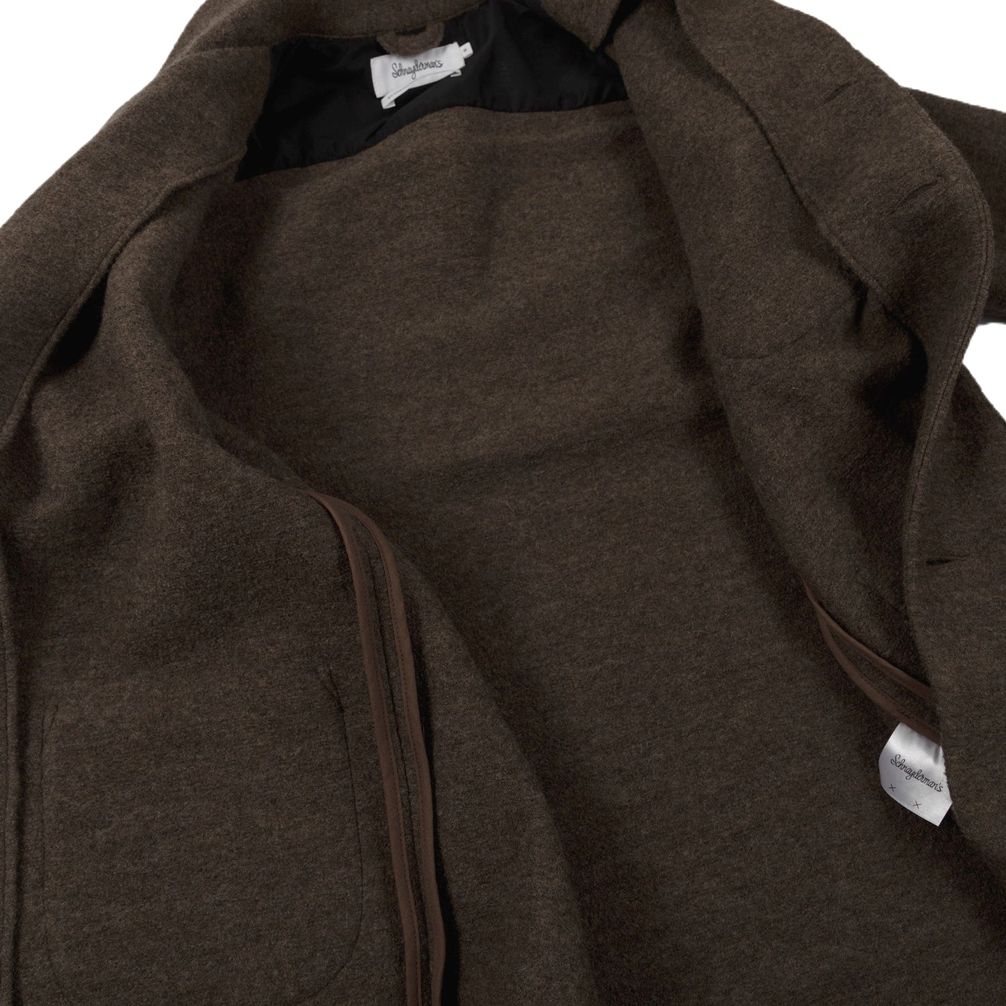 schnaydermans overshirt virgin wool walnut inside