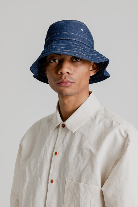 S.K. Manor Hill Bucket Hat in Indigo