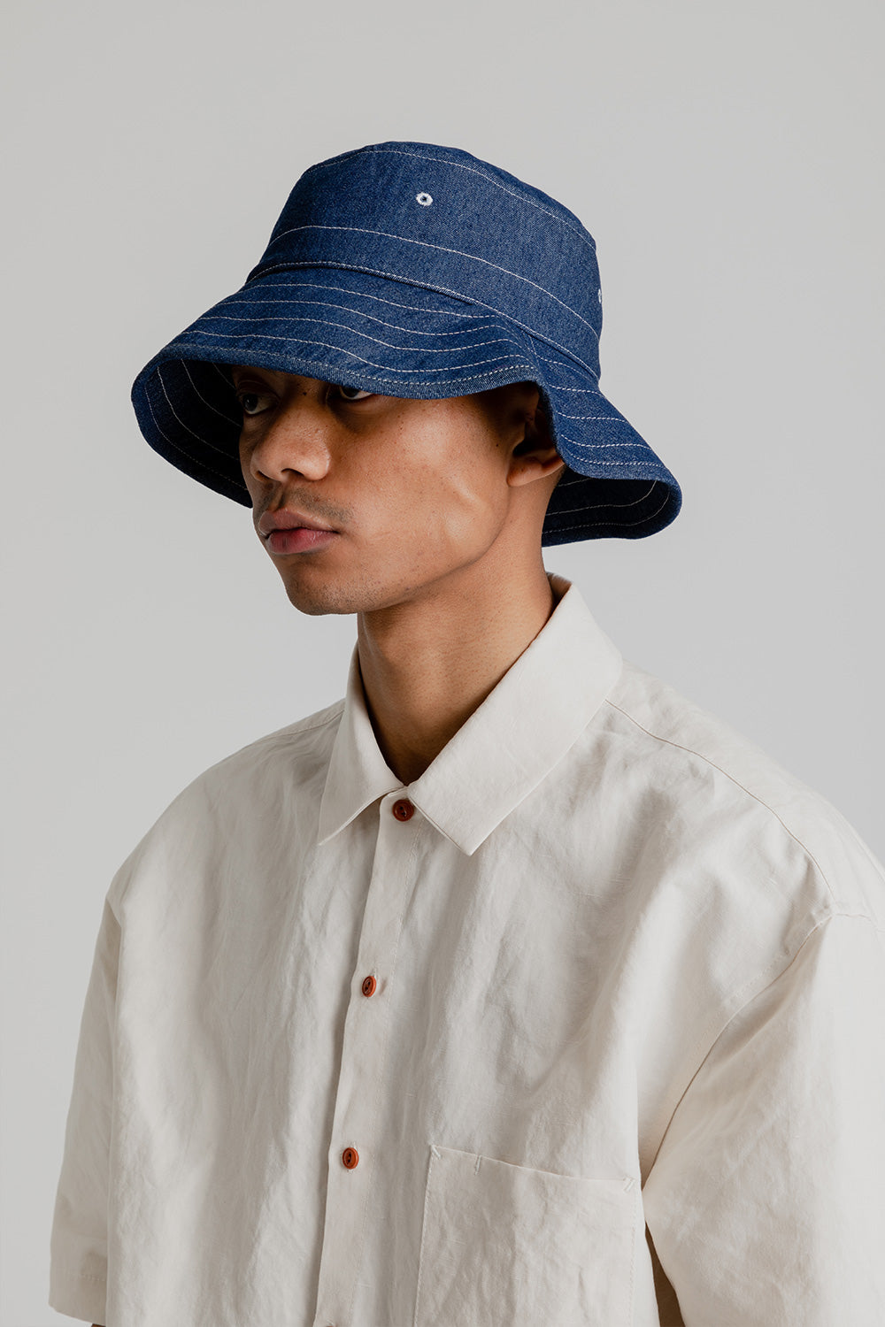 S.K. Manor Hill Bucket Hat in Indigo