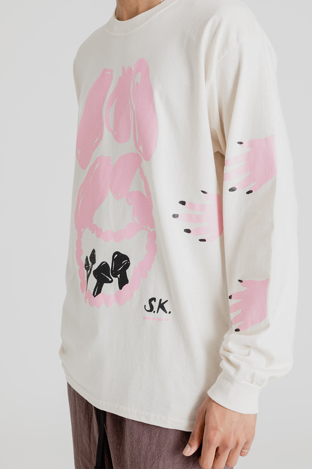 S.K. Manor Hill LS Food of the Gods T-Shirt in Natural