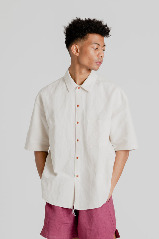 S.K. Manor Hill Sage Shirt in Bone