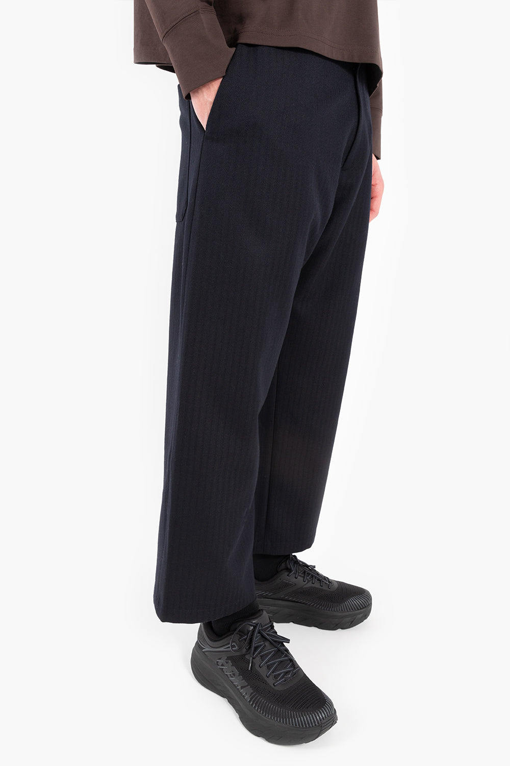studio nicholson boss pant black herringbone