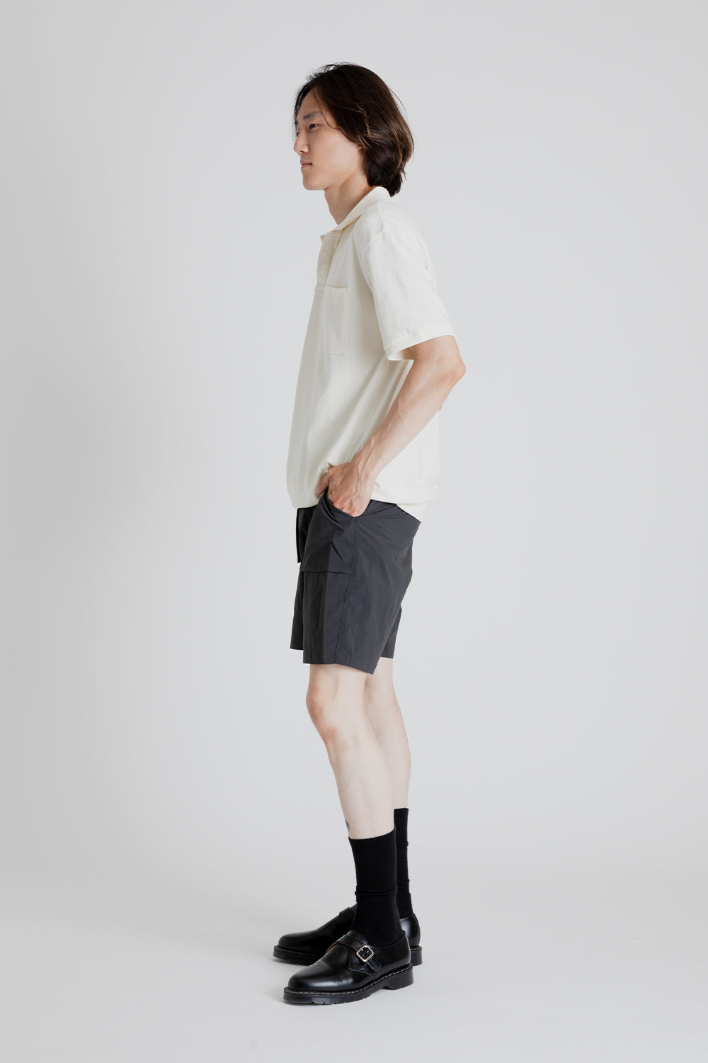 Uniform Bridge Collar Short Sleeve Tee in Cream