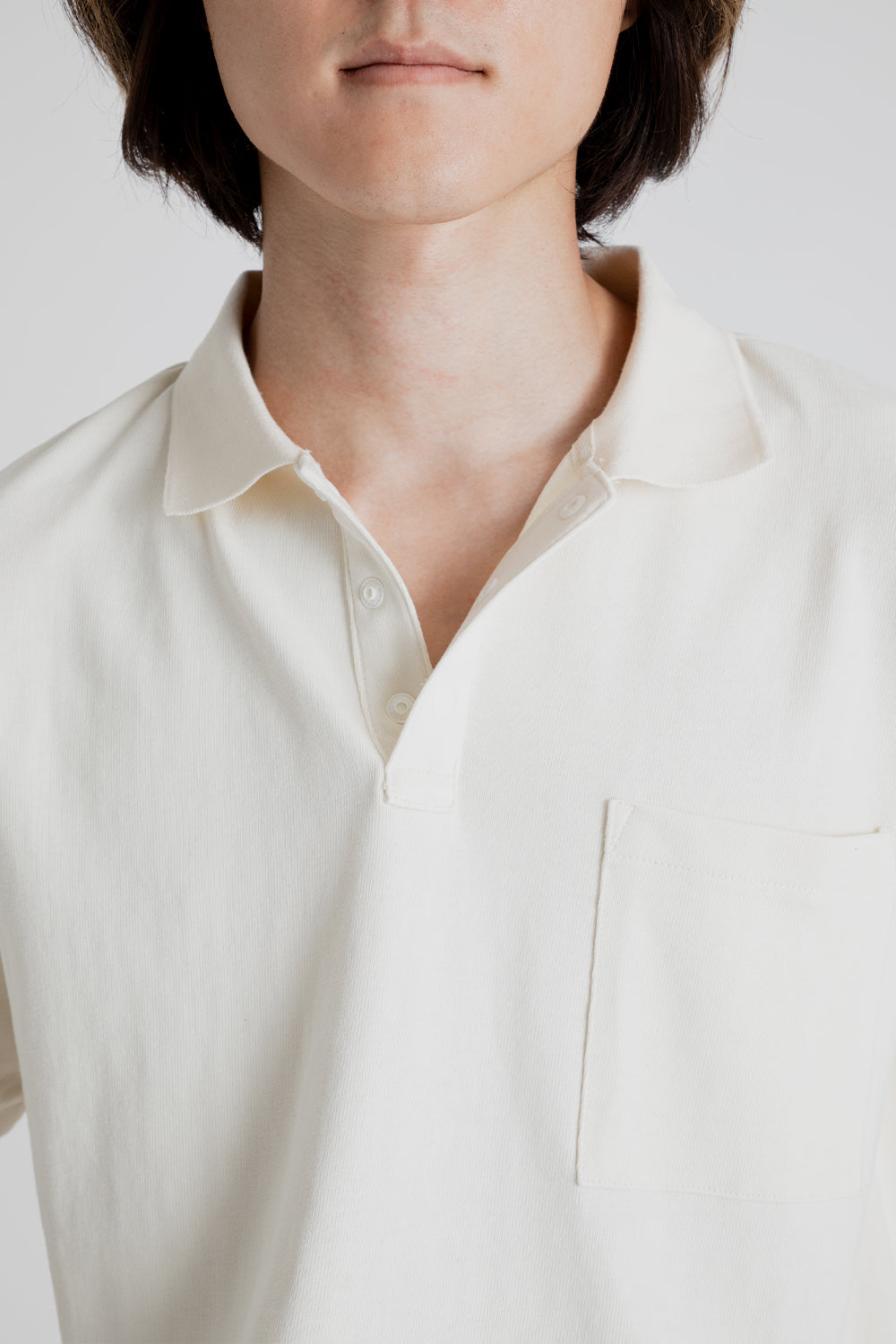 Uniform Bridge Collar Short Sleeve Tee in Cream