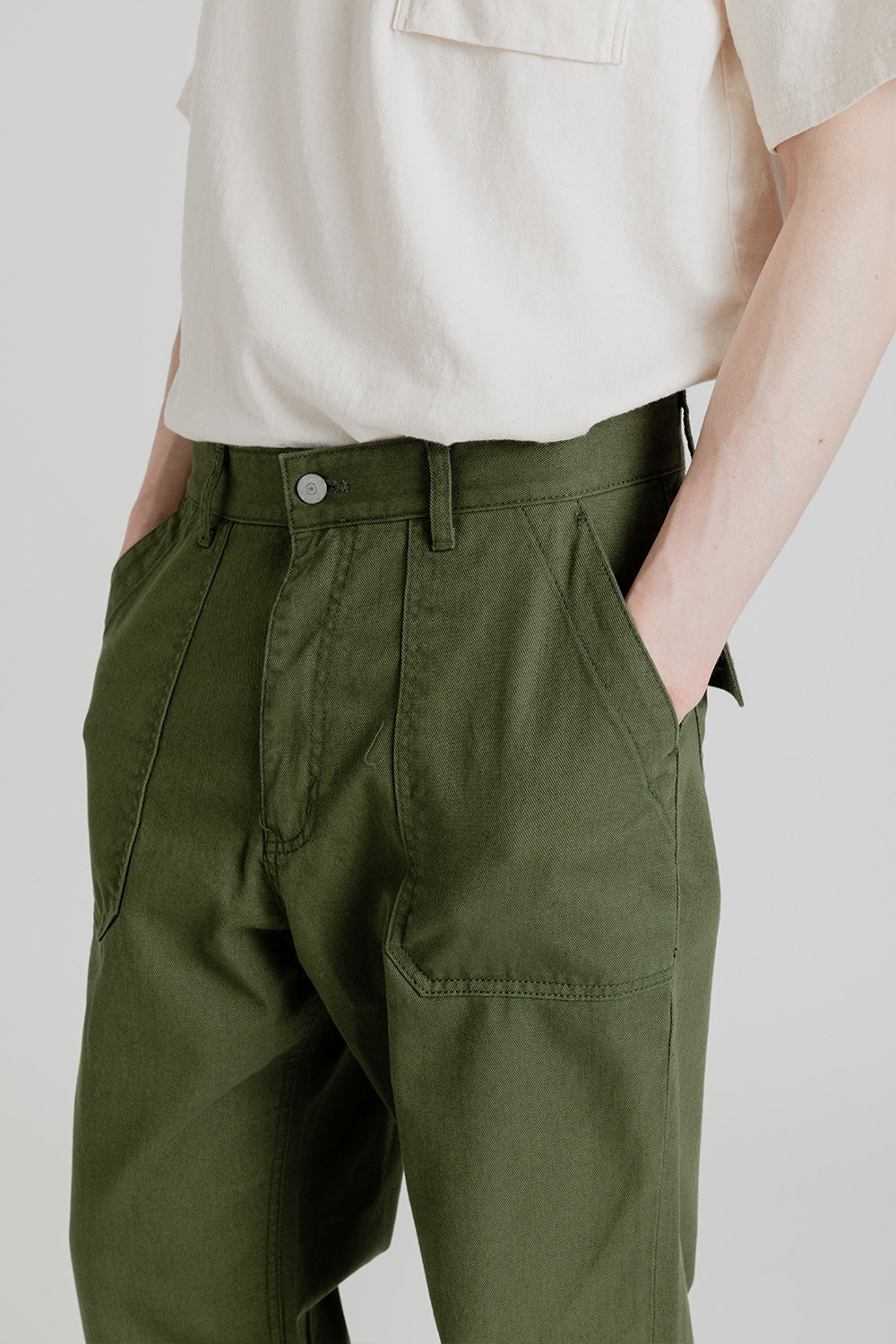 Uniform Bridge Cotton Fatigue Pants Wide Fit in Khaki