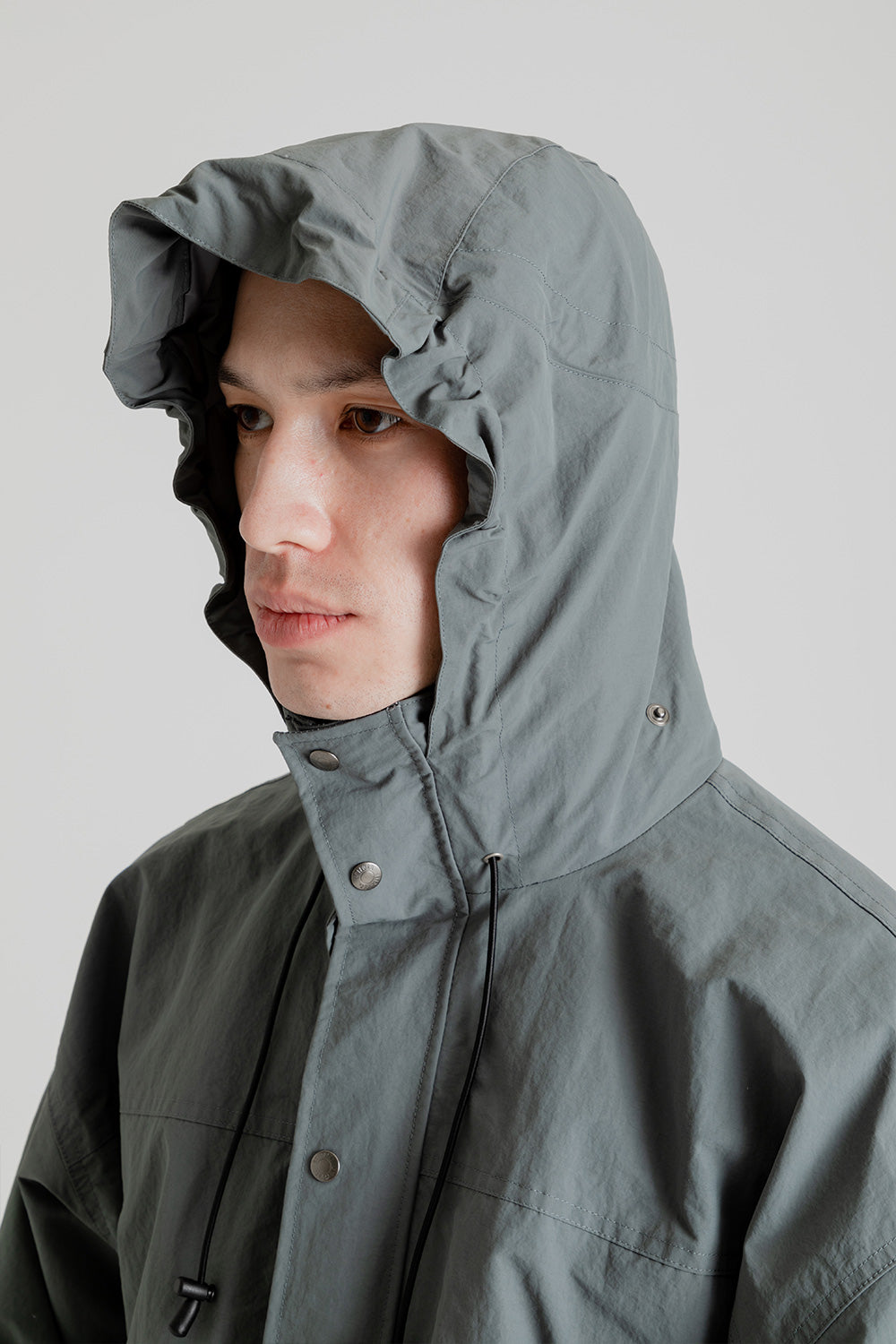 Uniform Bridge Nylon Military Short Jacket in Grey
