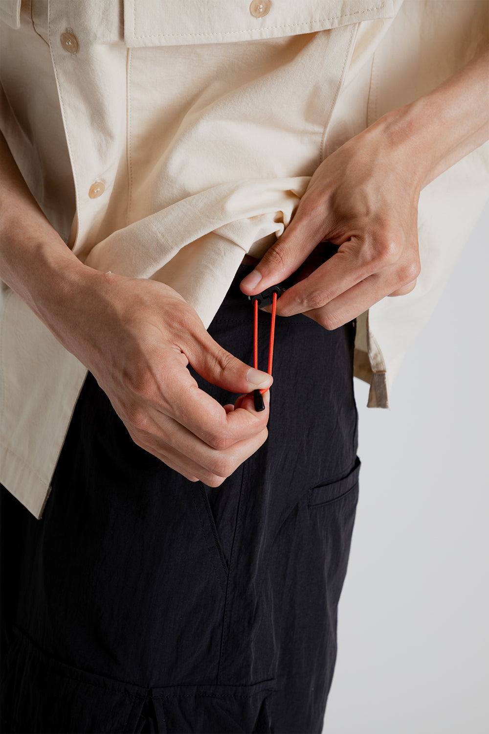 Uniform Bridge Nylon Multi Pocket Pants in Black