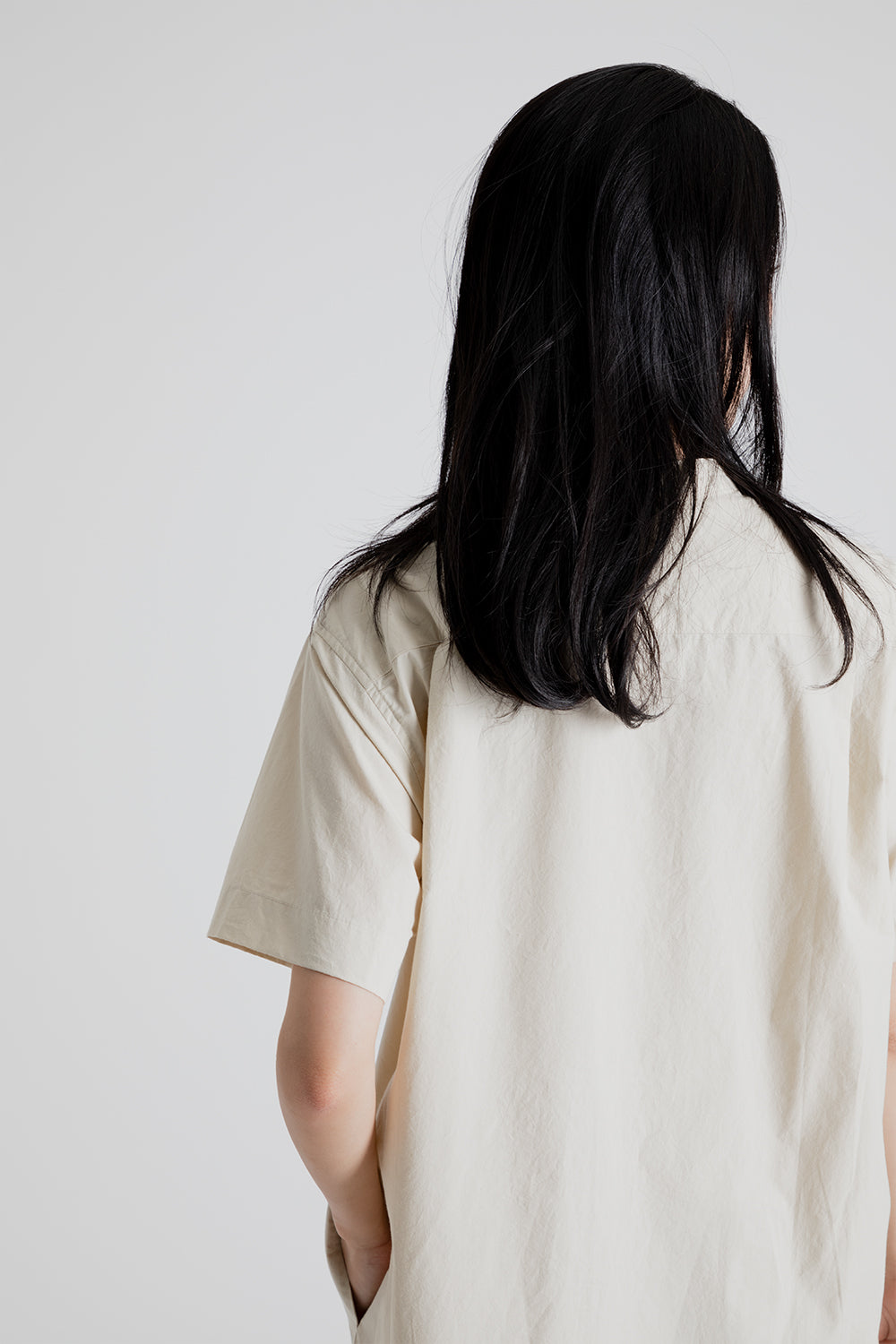 Uniform Bridge Women's Two Pocket One Piece Shirt in Beige